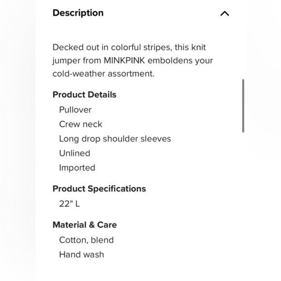 MINKPINK DALLAS KNOT JUMPER SWEATER WOMEN’S SIZE MEDIUM - Picture 7 of 8